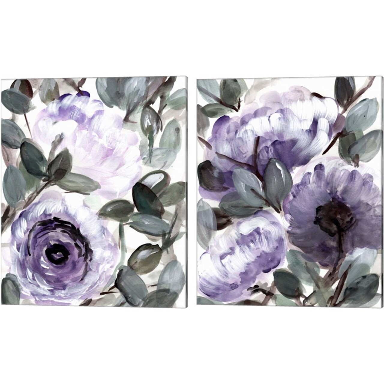 Farmhouse Bush Purple by Marcy Chapman 12" x 15" Canvas Wall Art (Set of 2)